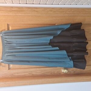 Women's Teal & Black Costume Renaissance Faire Medieval Peasant Skirt XXL